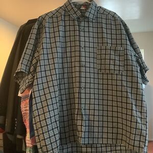 Shekinah size xxl 2xl extra extra large plaid shirt button down up pattern colla